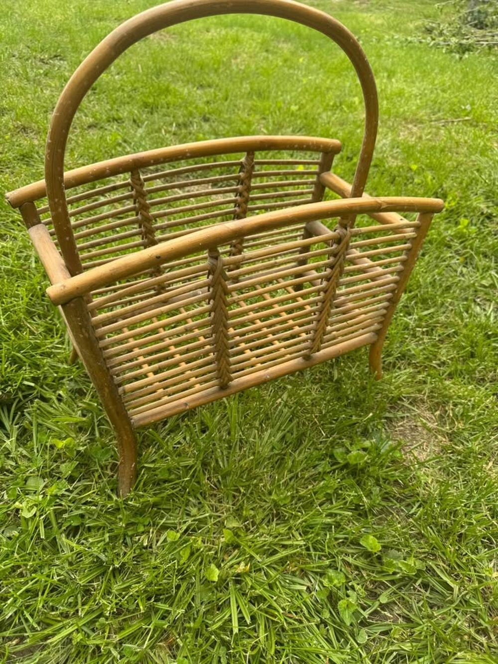 Vintage Bamboo Magazine Rack
